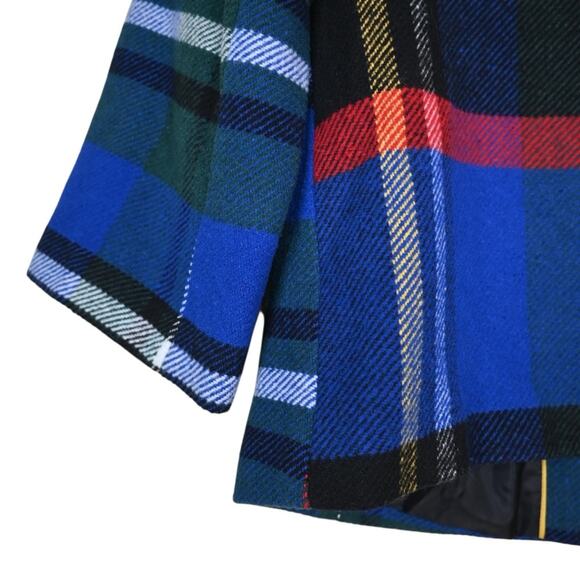 For Cynthia Womens S Button Down Wool Blend Plaid Jacket Coat - Picture 6 of 9